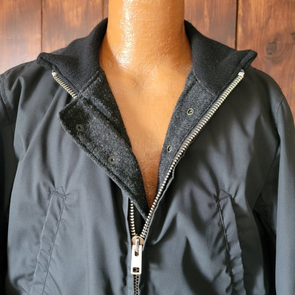 Engineered Garments Men M Black Flight Bomber Jacket USA Wool Lined Nepenthes